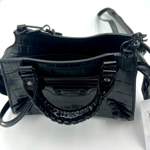 Balenciaga Neo City Bag Black Croc Authentic Luxury - Picture 2 of 10